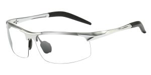 001 Prescription Sports & Safety Glasses Silver - Super Light Aluminum Eyeglasses With Spring Hinge